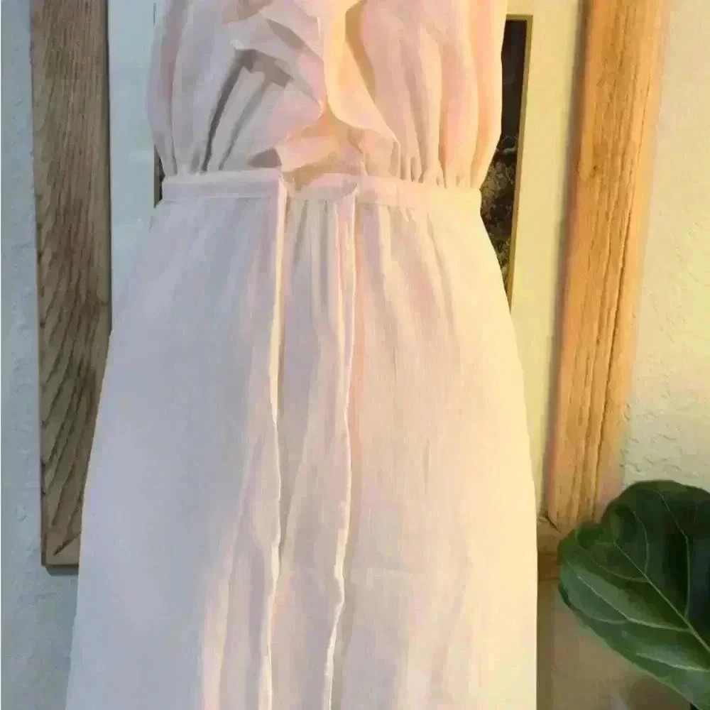 Chelsea28 Ruffle Trim Chiffon Dress Light Pink Creole Midi Dress-Orig$190 - Picture 16 of 16
